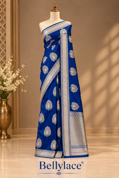 Luxurious Neeta Ambani pure handmade katan peacock design weaving traditional Banarasi silk saree