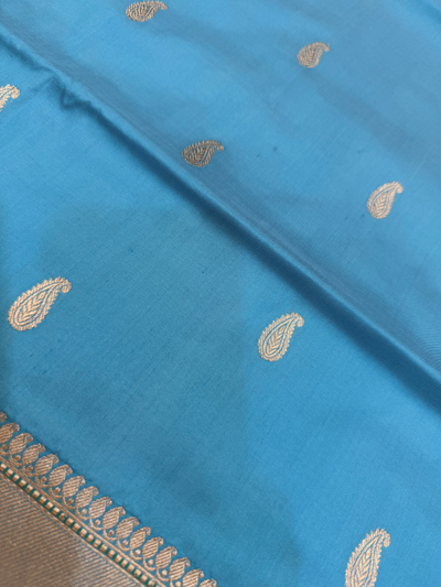 Luxurious pure handmade khaduwa katan lock weaving traditional border Banarasi silk saree
