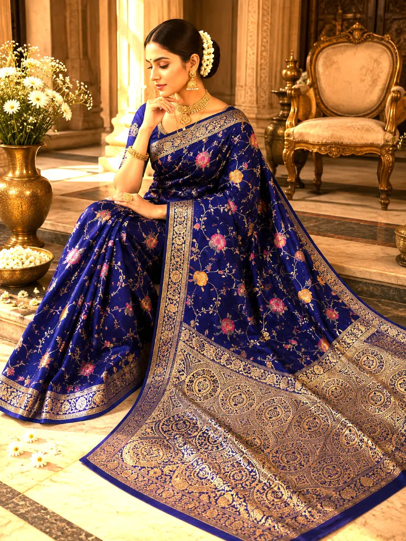 Exclusive Russian Viscose Meena Banarasi Silk Saree