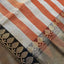 Exclusive pure handloom cotton stripe Banarasi silk saree