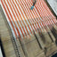 Exclusive pure handloom cotton stripe Banarasi silk saree