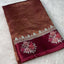 Exclusive tissue silk with satin Katan border