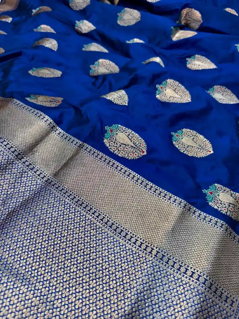 Luxurious Neeta Ambani pure handmade katan peacock design weaving traditional Banarasi silk saree