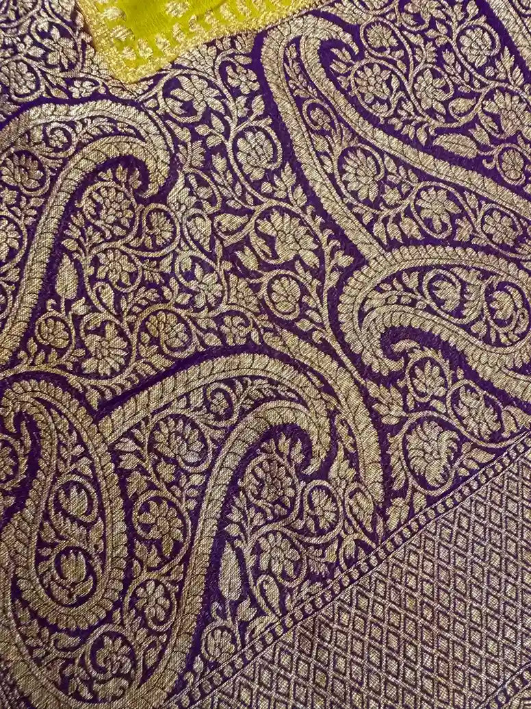 Exclusive Luxury Pure Handmade Khaddi Georgette Banarasi silk saree