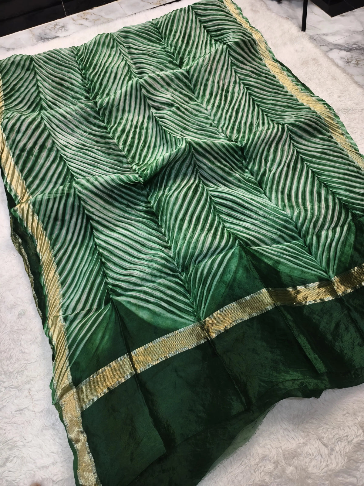 exclusive pure organza Arshi  crush dye Banarasi saree