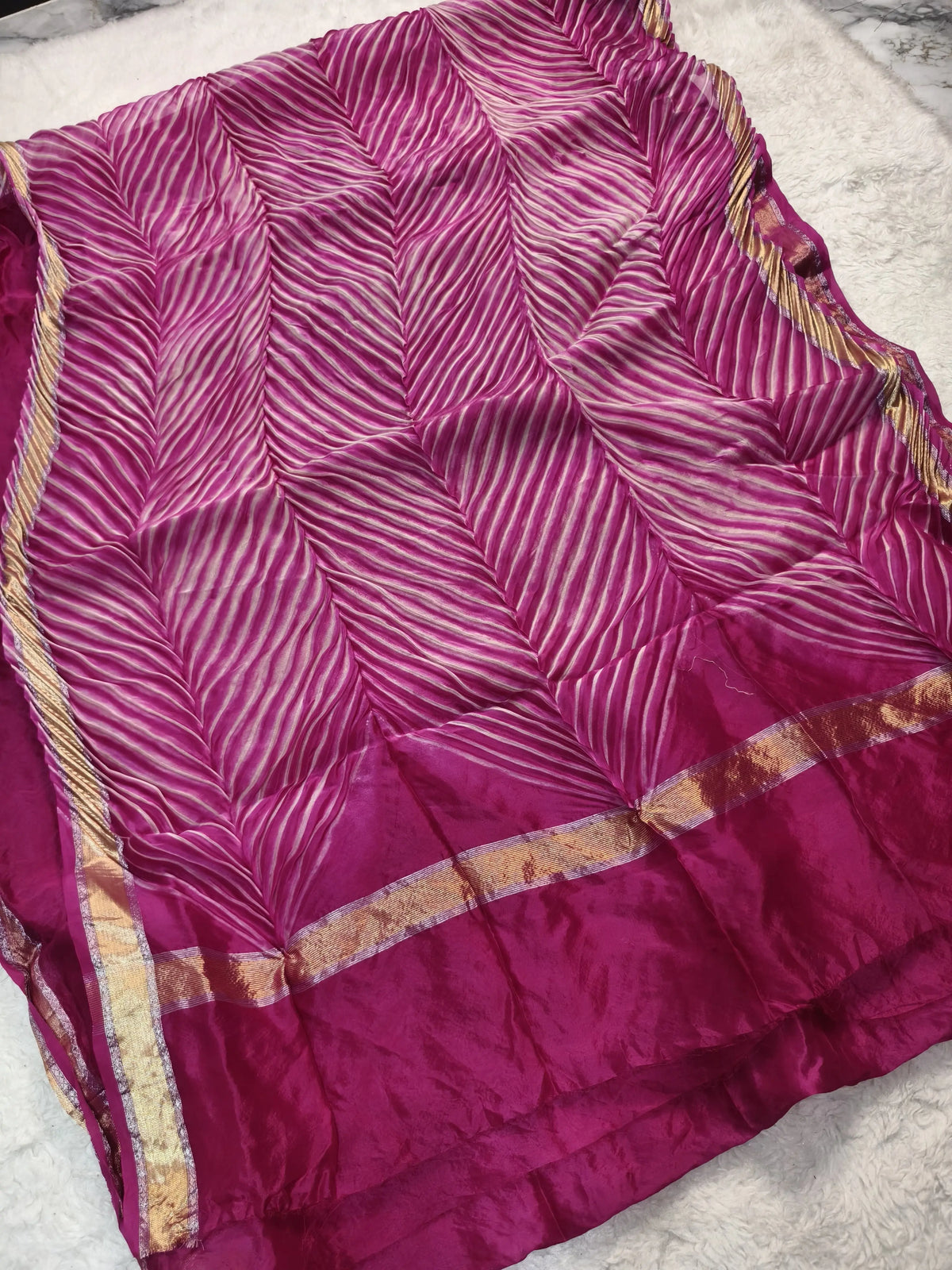 exclusive pure organza Arshi  crush dye Banarasi saree