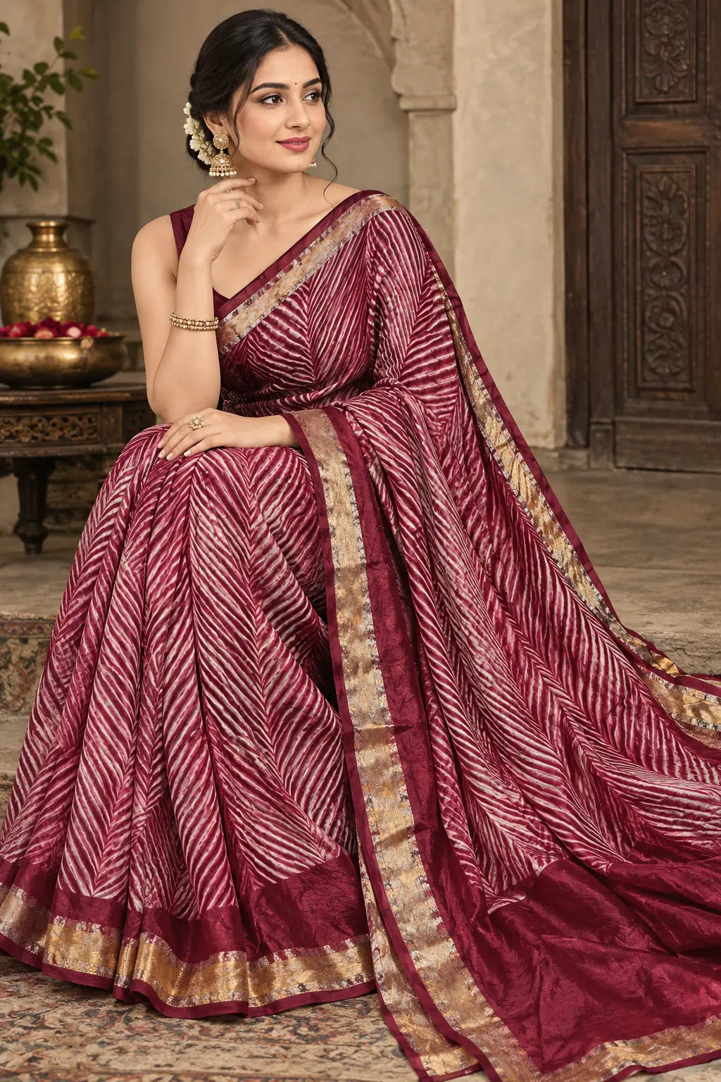 exclusive pure organza Arshi  crush dye Banarasi saree