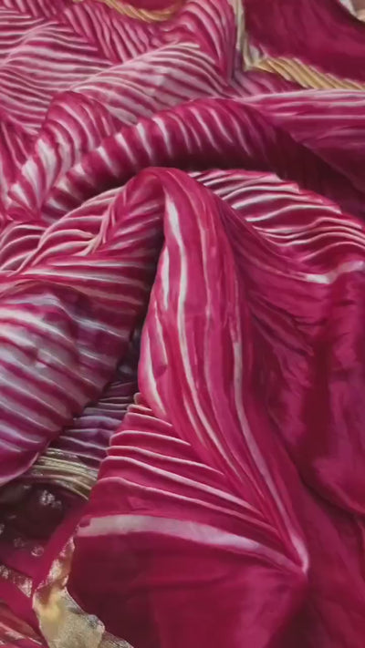exclusive pure organza Arshi  crush dye Banarasi saree